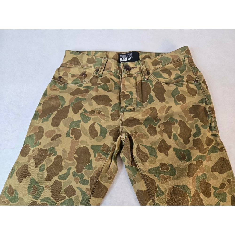 William Rast Mens Duck Camo Pants 29x32 Button Fly Cotton Camouflage Trousers